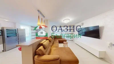 Living room; kitchen appliances, natural light, modern style