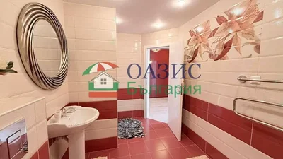 Toilet; tile floor, natural light