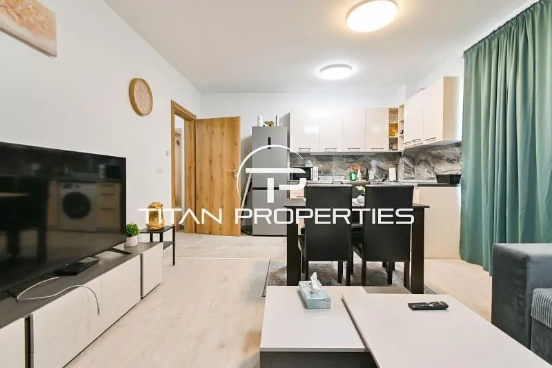 Living room; kitchen appliances, natural light, modern style