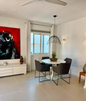 Living room; tile floor, natural light