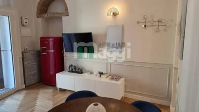 Oturma odası; mutfak aletleri, doğal ışık, modern stil