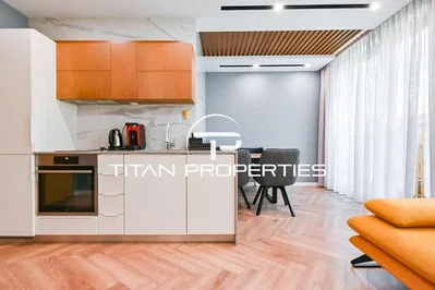 Kuchyně; kuchyňské spotřebiče, dřevěná podlaha, přirozené světlo, moderní styl