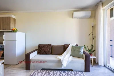 Living room; kitchen appliances, natural light, modern style