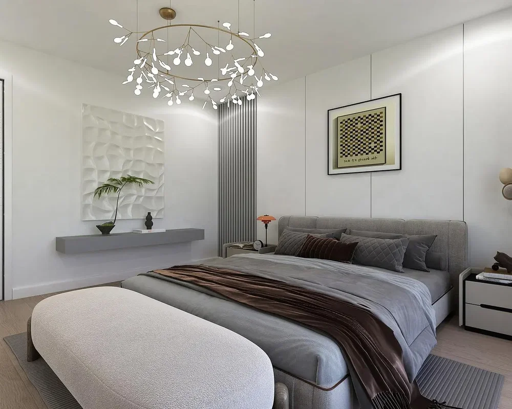 Schlafzimmer; tageslicht, moderner stil