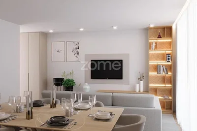 Woonkamer; natuurlijk licht, moderne stijl, houten vloer