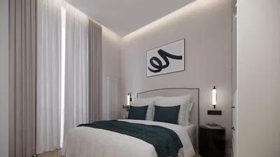 Yatak odası; doğal ışık, modern stil