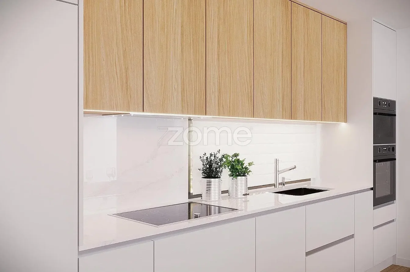 Kitchen; kitchen appliances, natural light, modern style, renovated