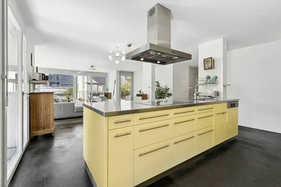 Kuhinja; kuhinjski aparati, prirodno svjetlo, moderni stil