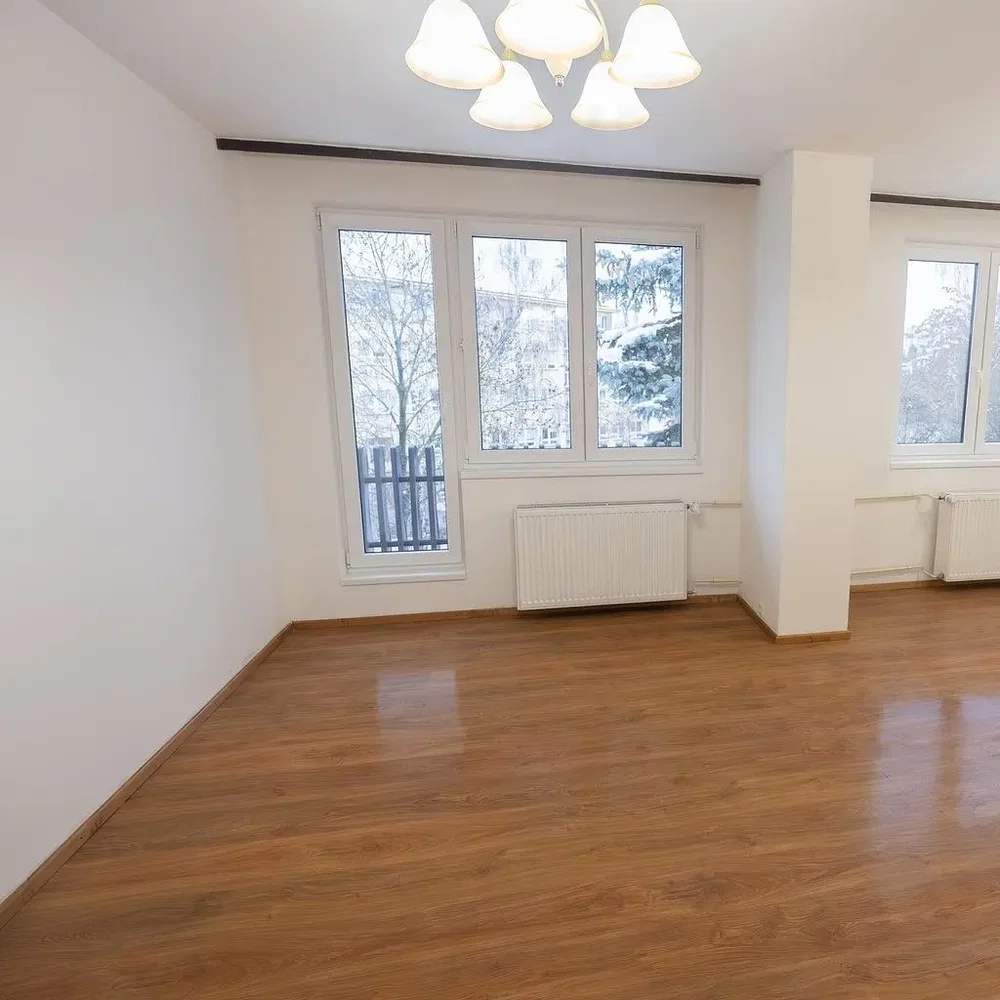 Woonkamer; houten vloer, natuurlijk licht