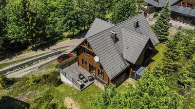 House and surroundings; natural light