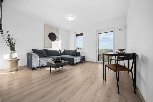 Living room; natural light, wood floor, modern style
