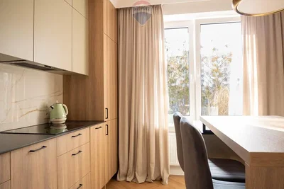 Kuhinja; kuhinjski aparati, prirodno svjetlo, moderni stil, drveni pod