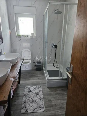 Bathroom; tile floor, natural light