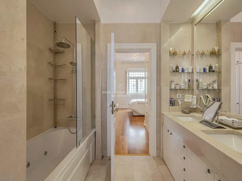 Bathroom; tile floor, renovated, natural light