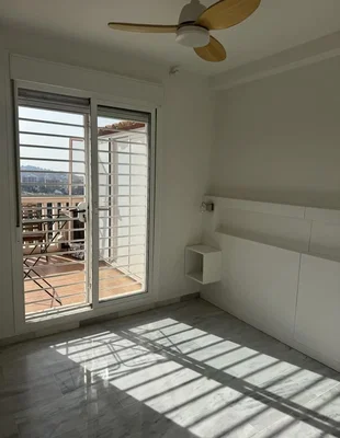 Bedroom; natural light, tile floor, view