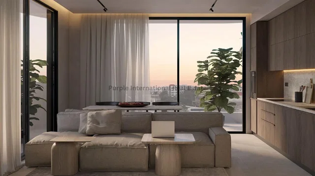 Soggiorno; vista, elettrodomestici, luce naturale, stile moderno, pavimento in legno