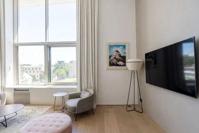 Woonkamer; uitzicht, natuurlijk licht, moderne stijl