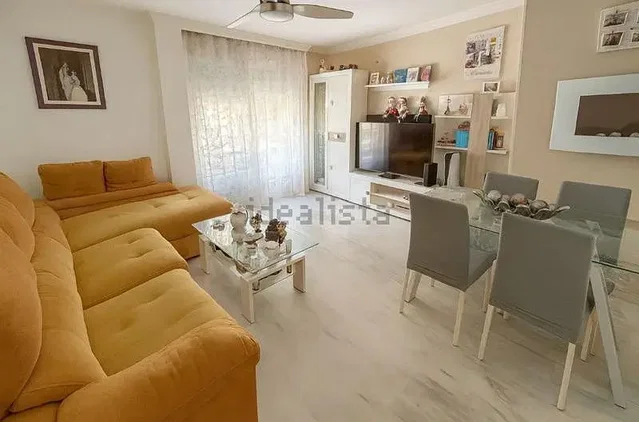 Living room; tile floor, natural light, modern style