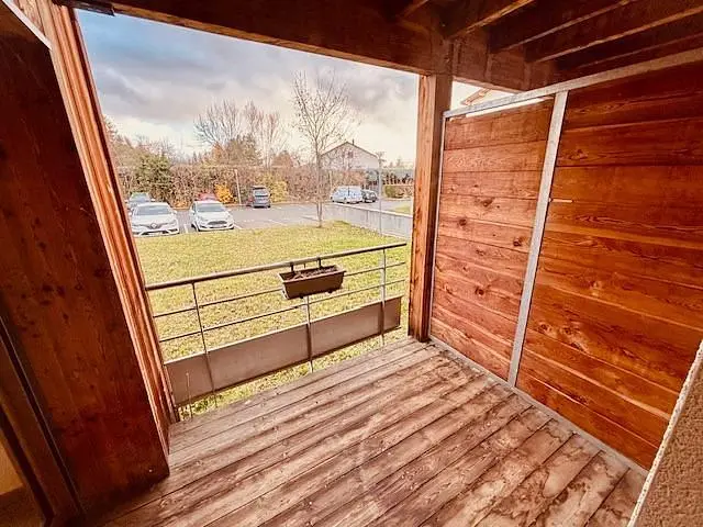 Balcony; view, wood floor, natural light