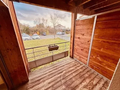 Balcony; view, wood floor, natural light