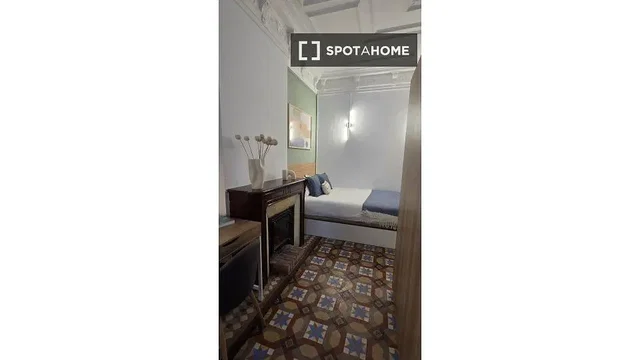 Bedroom; tile floor, needs renovation, natural light