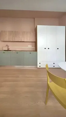 Cucina; elettrodomestici, pavimento in legno, ristrutturato, luce naturale