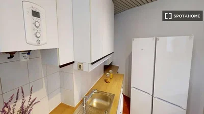 Kitchen; kitchen appliances, tile floor, wood floor