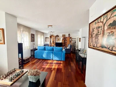 Living room; wood floor, natural light, rustic style