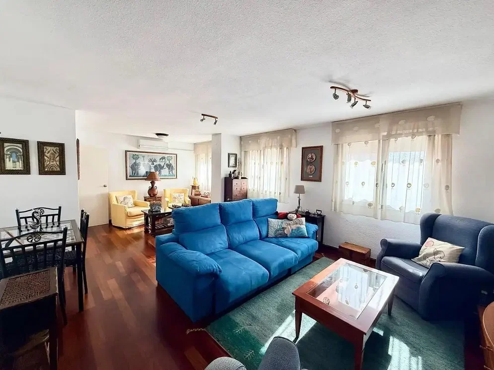 Living room; wood floor, natural light