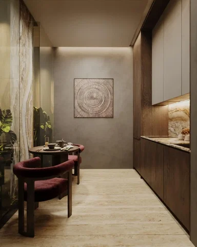 Cocina; suelo de madera, suelo de baldosas, luz natural, estilo moderno, renovado