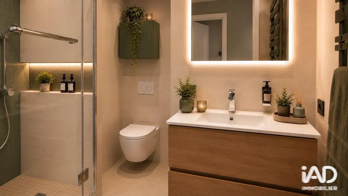 Badkamer; gerenoveerd, natuurlijk licht, moderne stijl