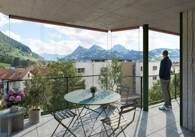Balcony; view, natural light