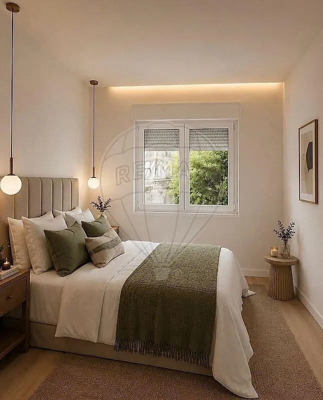 Ložnice; přirozené světlo, moderní styl