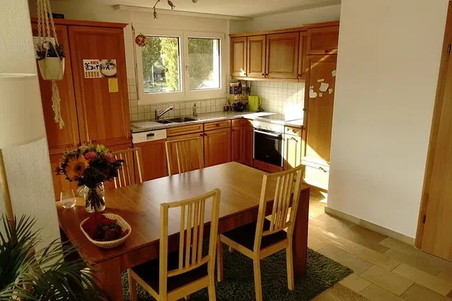 Cucina; pavimento in legno, luce naturale, stile rustico, elettrodomestici