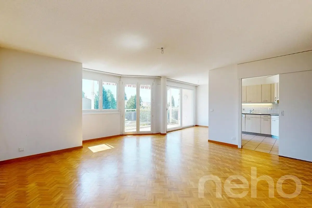 Living room; wood floor, natural light