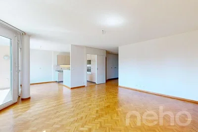 Living room; wood floor, natural light