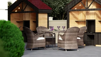 Terrace; natural light, modern style, wood beams