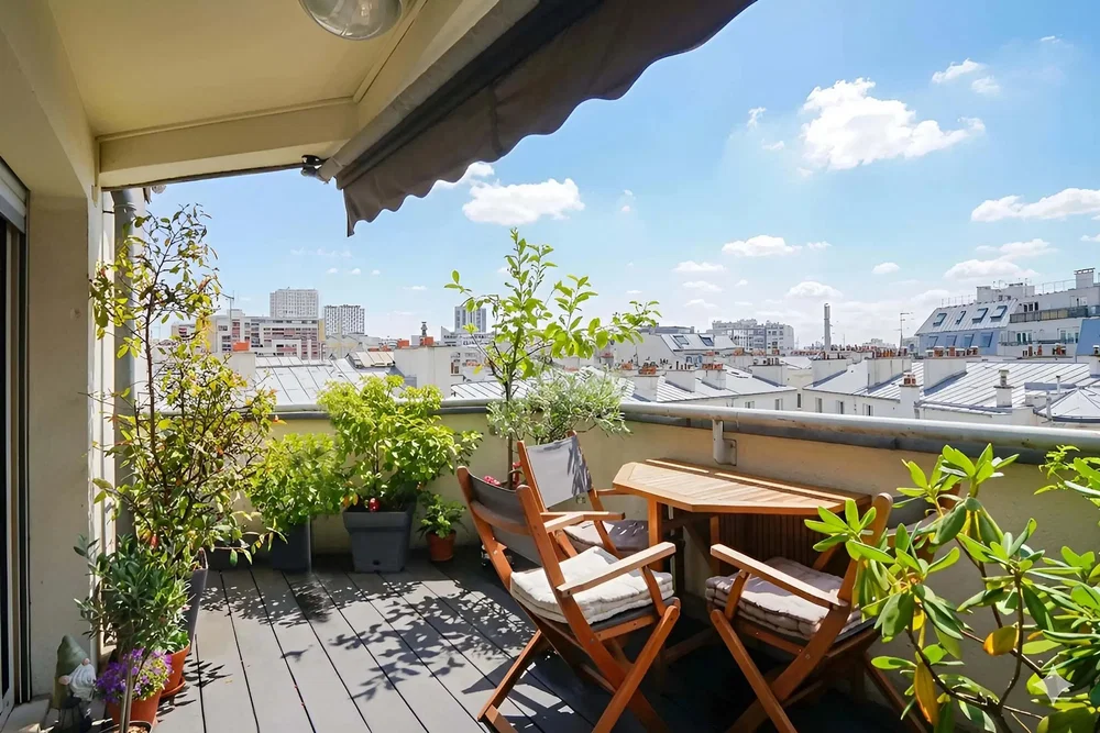 Balcony; view, natural light, wood floor