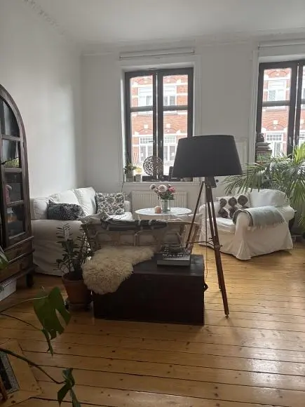 Living room; wood floor, natural light