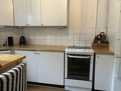 Kitchen; kitchen appliances, wood floor, natural light