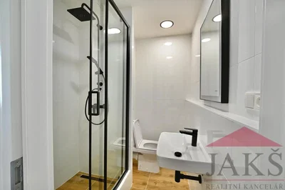 Toilet; tegelvloer, gerenoveerd, natuurlijk licht