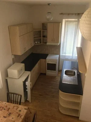 Kitchen; kitchen appliances, wood floor, natural light