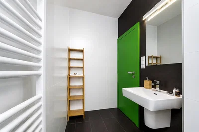 Bathroom; renovated, tile floor, natural light