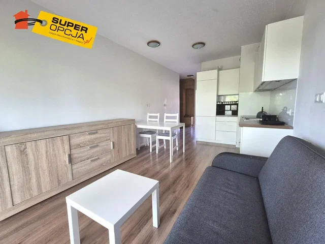 Living room; kitchen appliances, wood floor, natural light