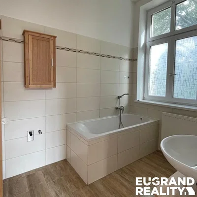 Badezimmer; fliesenboden, holzboden, tageslicht