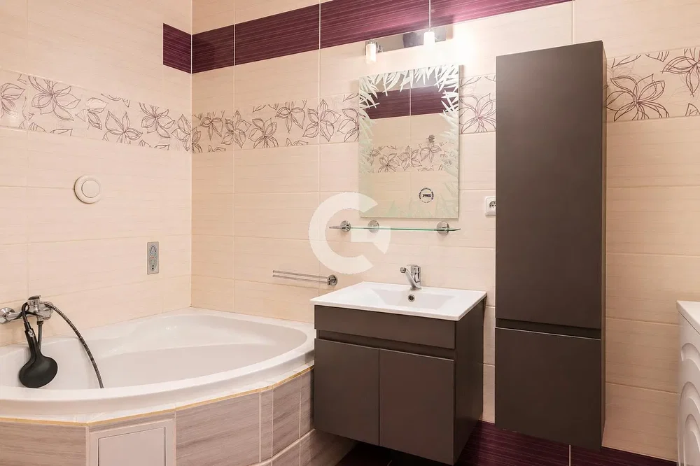 Bathroom; tile floor, renovated, natural light
