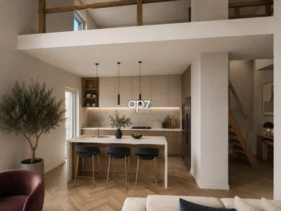 Keuken; uitzicht, houten vloer, natuurlijk licht, moderne stijl