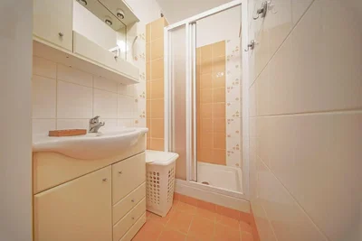 Badezimmer; fliesenboden, tageslicht