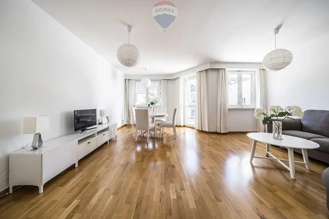 Salón; suelo de madera, luz natural