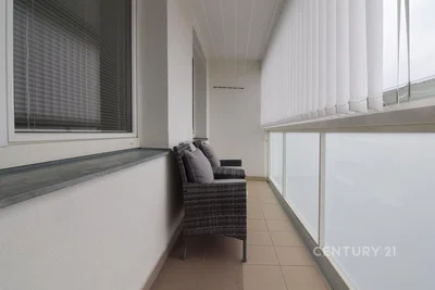 Balcony; tile floor, natural light